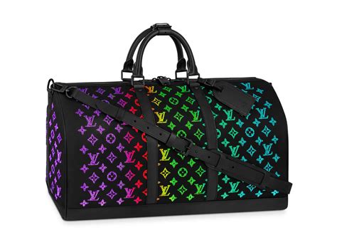 louis vuitton keepall led monogram 50 black|keepall 50 with shoulder strap.